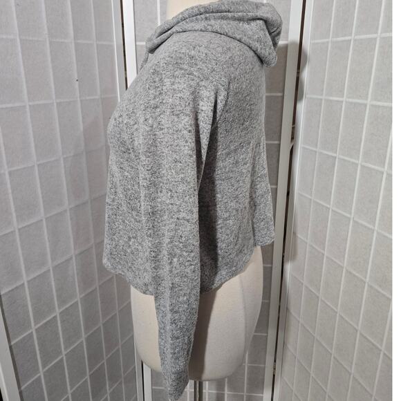 Torrid Super Soft Plush Midi Cropped Cozy Grey Hoodie Hooded Top Size: 00X (10) - Picture 6 of 9